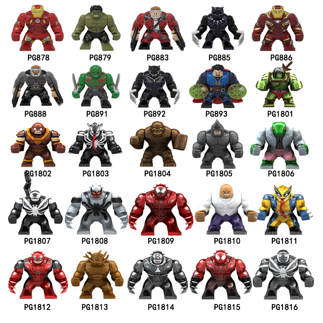 Super Heroes Big Figures Loki Iron Man Hulk Captain America Deadpool Thanos Groot Black Panther Spider Man Building Blocks Bricks Action Figures Educational Toys For Kids Gifts