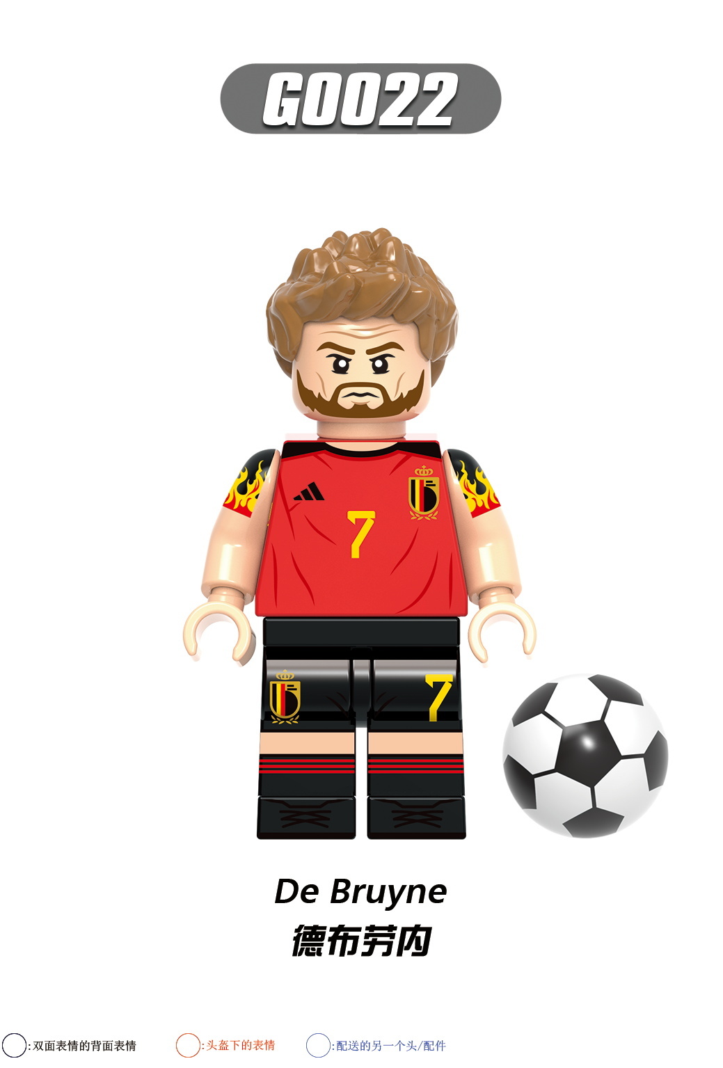 G0103 G0104 KT1003 World Cup Football Players Building Blocks Ronaldo Benzema Bale Messi Kroos De Bruyne Eriksen Action Figures Educational Toys For Kids Gifts