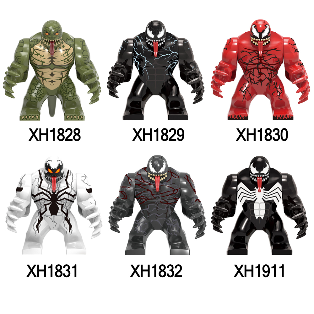 XH1911 XH1828 XH1829 XH1830 XH1831 XH1832 X0327 Big Model Super Heroes Lizard Venom Carnage Movie Series Building Blocks Action Figures Educational Toys For Kids Gifts