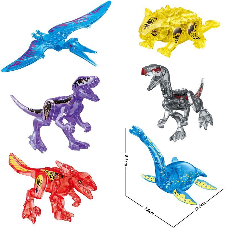 77122 LZ701 LZ602 KF836 KF837 KF838 77119 Dinosaur Bricks Building Blocks Silver and Brown Ankylosaurus Action Figures Educational Toys For Children's Gifts