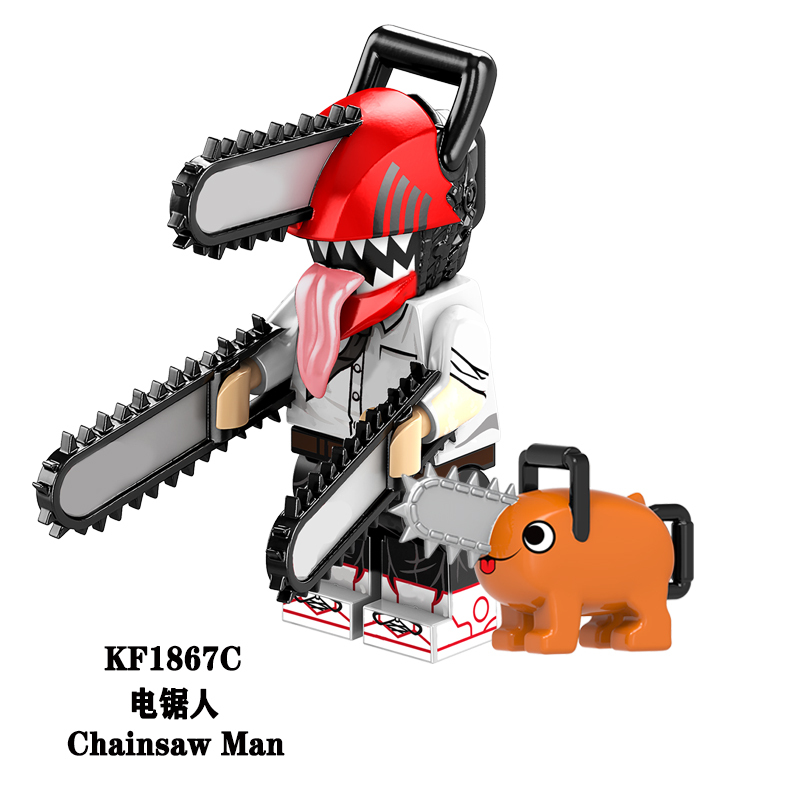 KF6180 KF1867 KF1867A KF1868 KF1869 KF1870 KF1871 KF1872 KF1873 KF1874 KF1867B KF1867C Anime Series Chainsaw Man Pochita Building Blocks Action Figures Educational Collection Toys For Kids