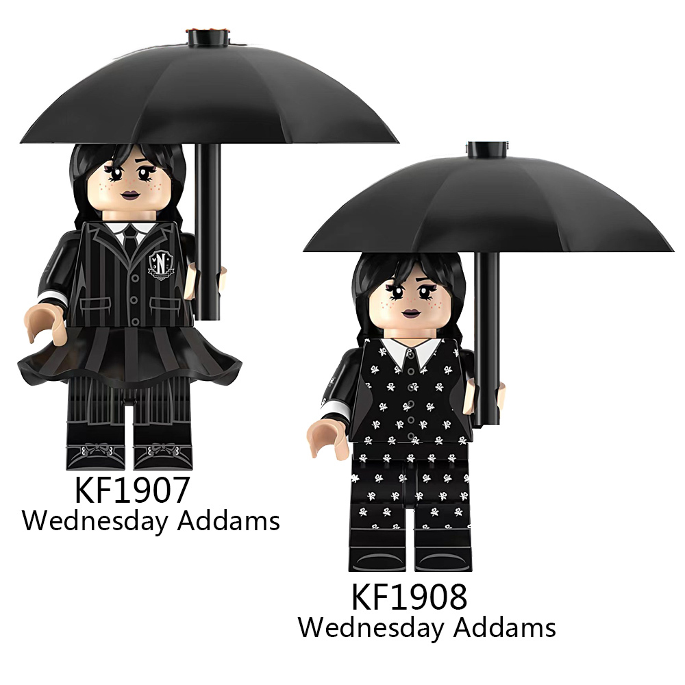 KF1907 KF1908 Wednesday Addams Horror Series Building Blocks Action Figures Educational Collection Toys For Kids