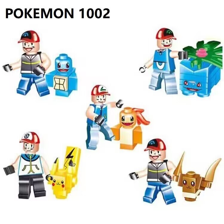 Pokemon 1001 1002 KSZ314 Japanese Anime Game Series Building Blocks Book Action Figures Educational Collection Toys For Kids Set Sale 