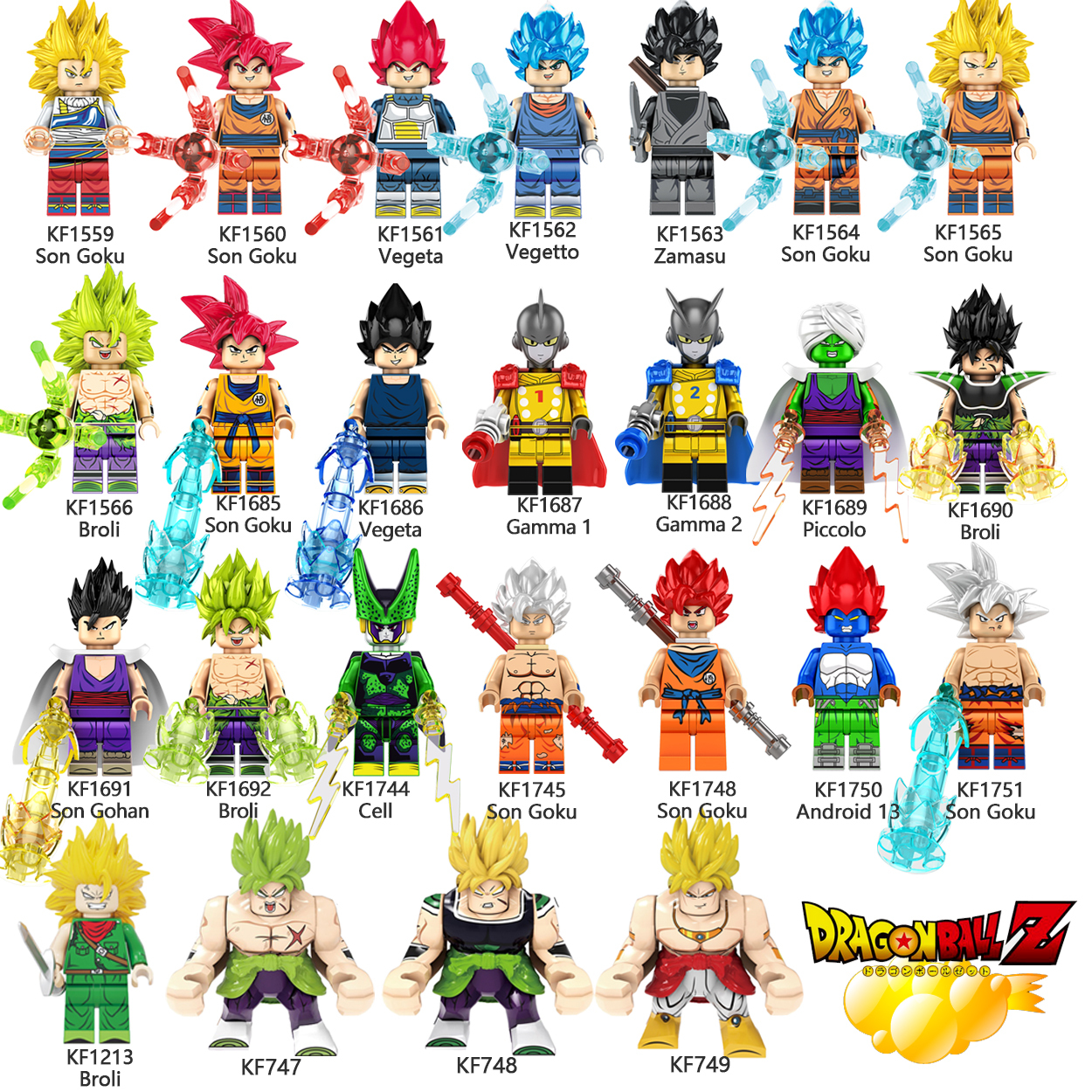 Kf6158 Dragon Ball Z Building Blocks Filho Goku Broli Gamma Vegeta Anime  Cartoon Mini Ação Toy Bricks Crianças Presente Kf6142 Kf6165