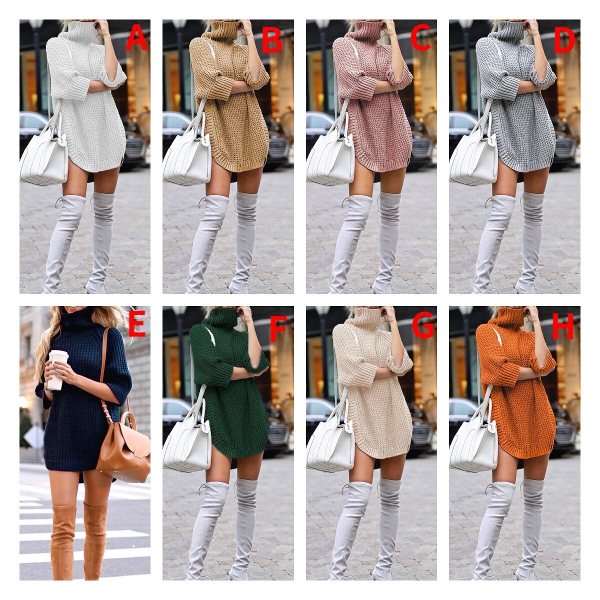 2021 High Neck Winter Dress C03662