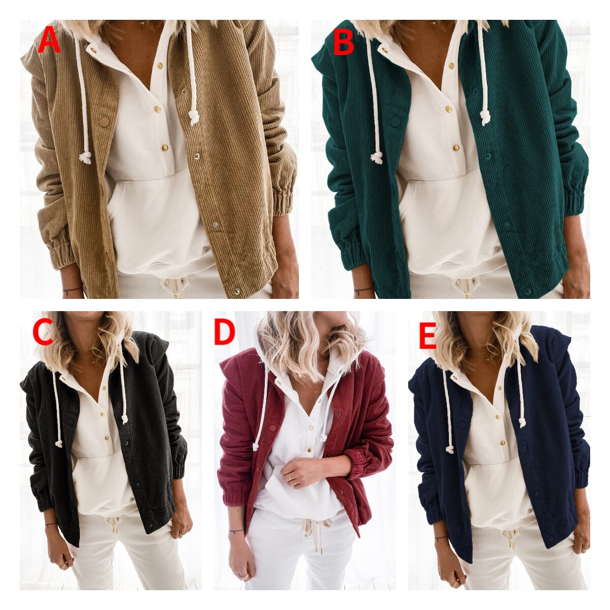 2021 Simple Solid Color Cardigan Casual Loose Long Sleeve Lapel Coat C03668