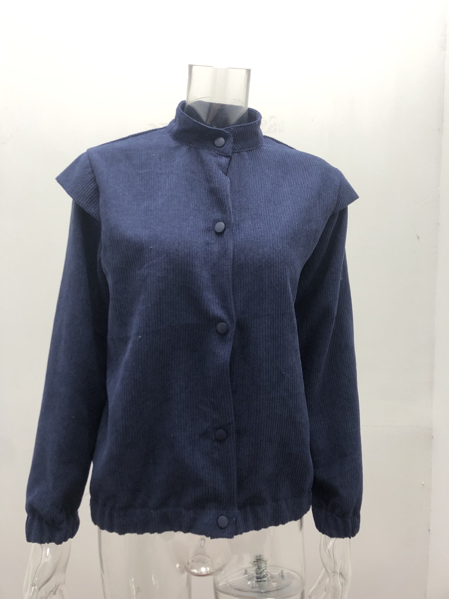 2021 Simple Solid Color Cardigan Casual Loose Long Sleeve Lapel Coat C03668