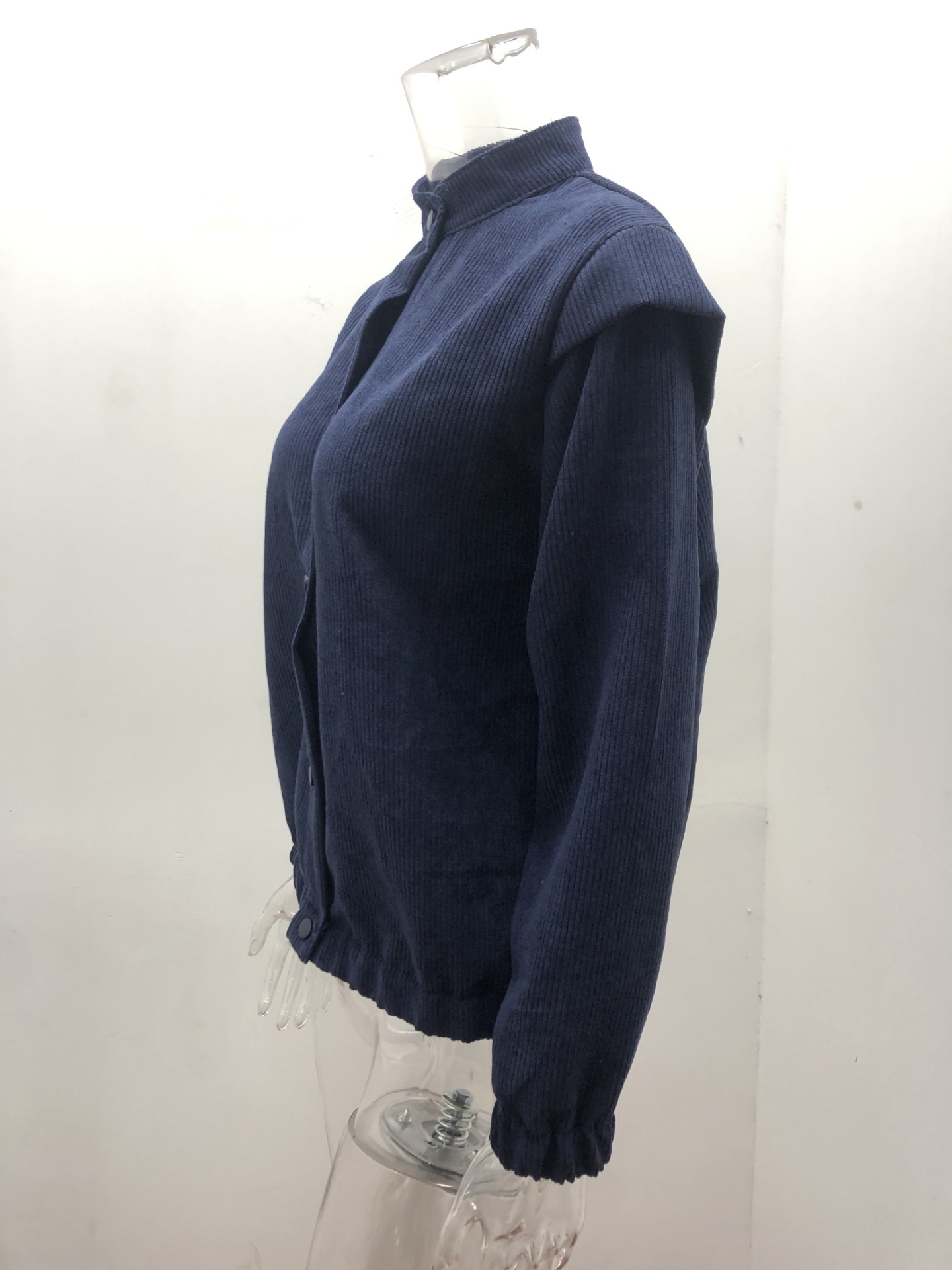 2021 Simple Solid Color Cardigan Casual Loose Long Sleeve Lapel Coat C03668