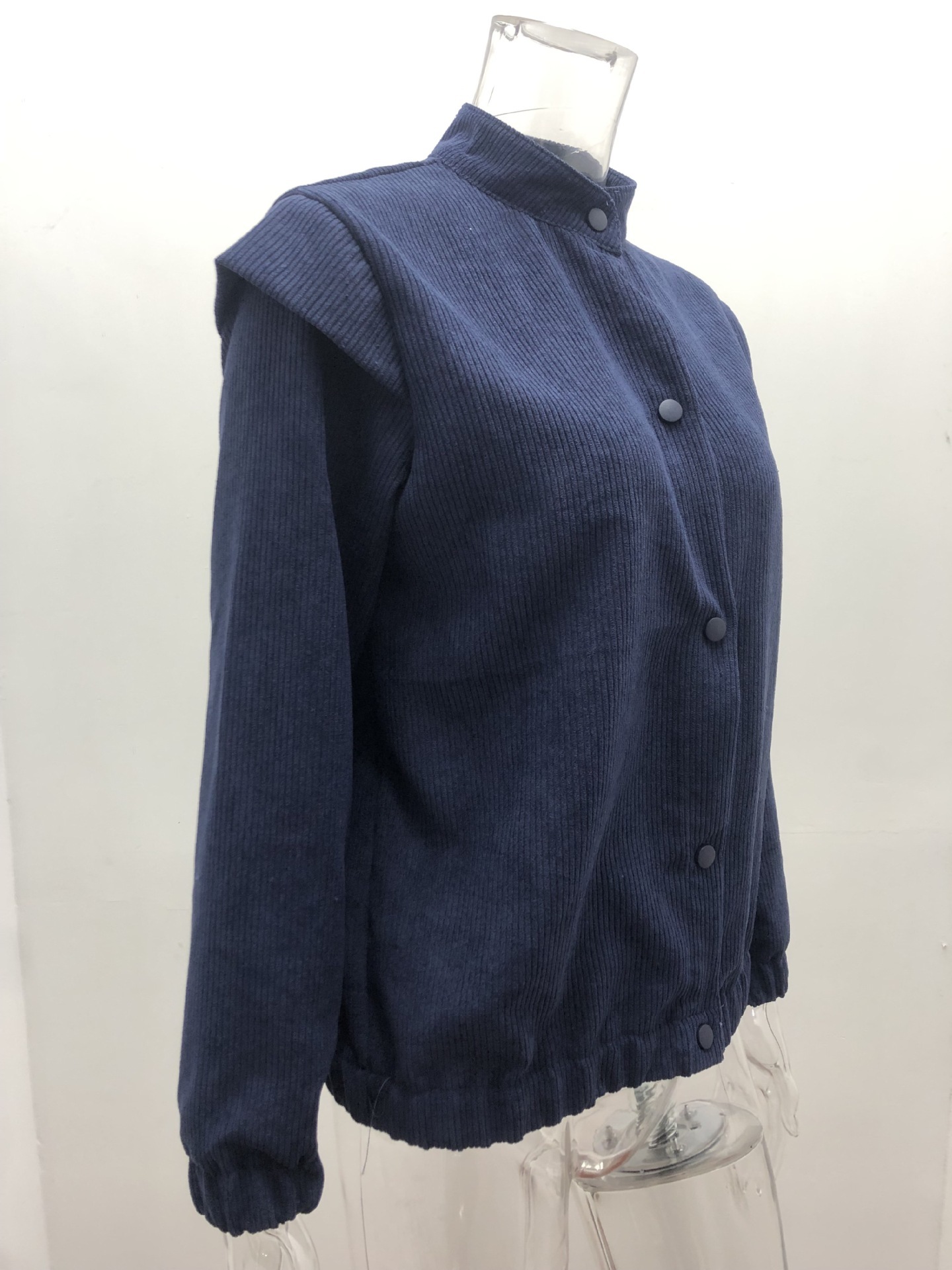 2021 Simple Solid Color Cardigan Casual Loose Long Sleeve Lapel Coat C03668