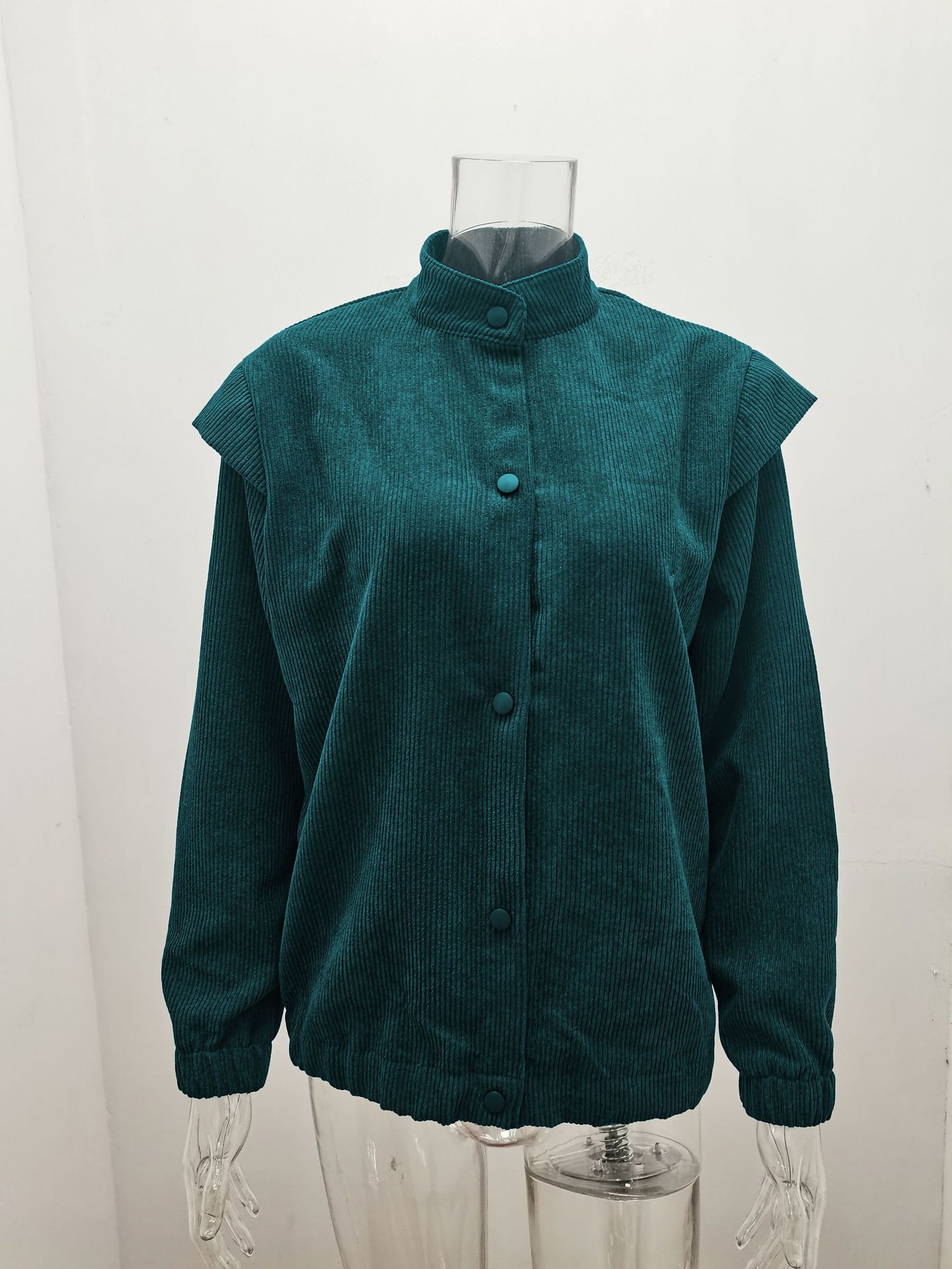 2021 Simple Solid Color Cardigan Casual Loose Long Sleeve Lapel Coat C03668