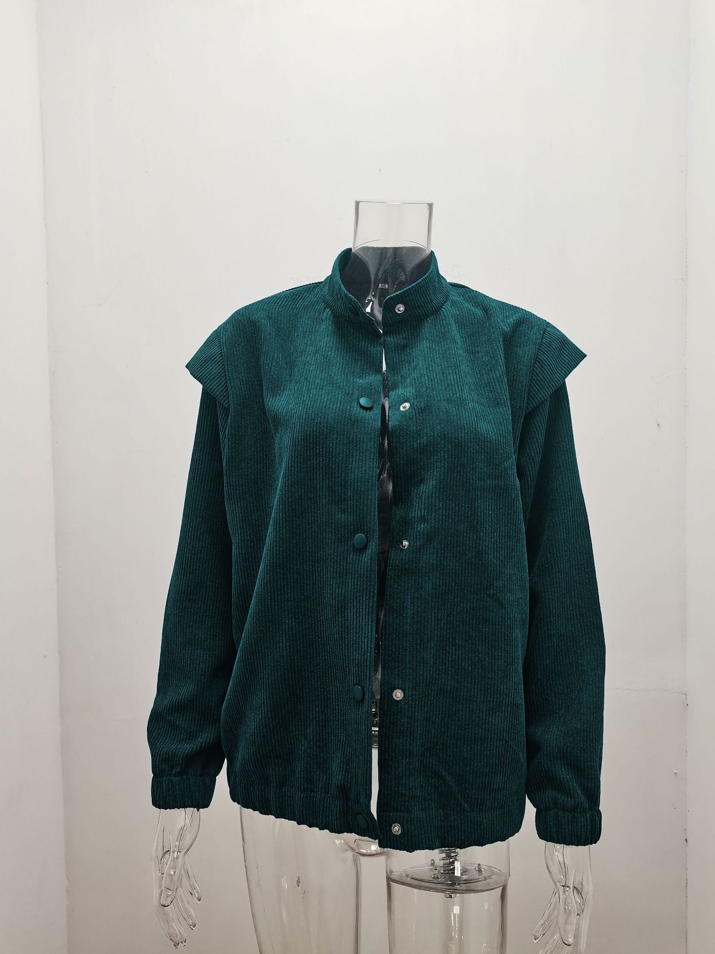 2021 Simple Solid Color Cardigan Casual Loose Long Sleeve Lapel Coat C03668