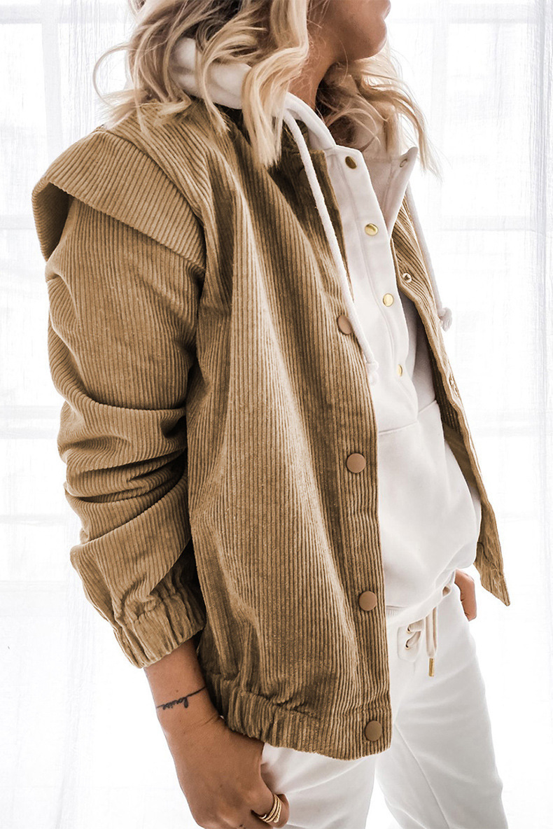 2021 Simple Solid Color Cardigan Casual Loose Long Sleeve Lapel Coat C03668