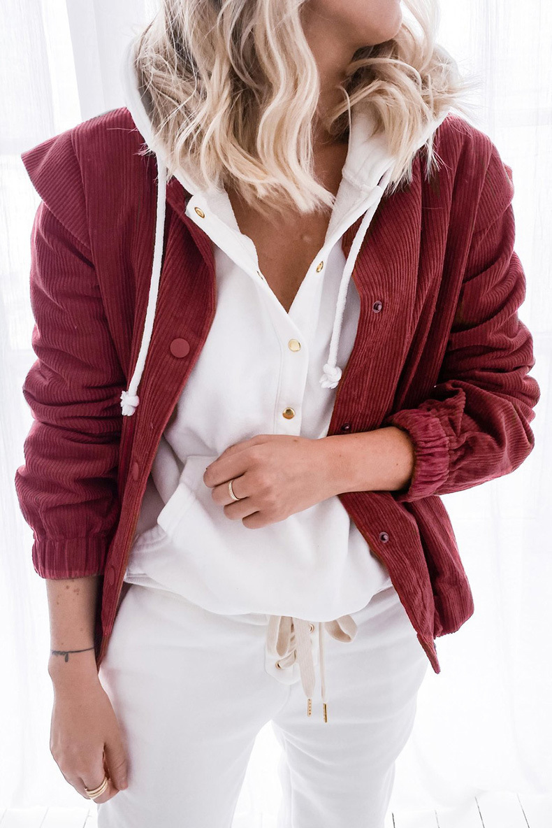 2021 Simple Solid Color Cardigan Casual Loose Long Sleeve Lapel Coat C03668