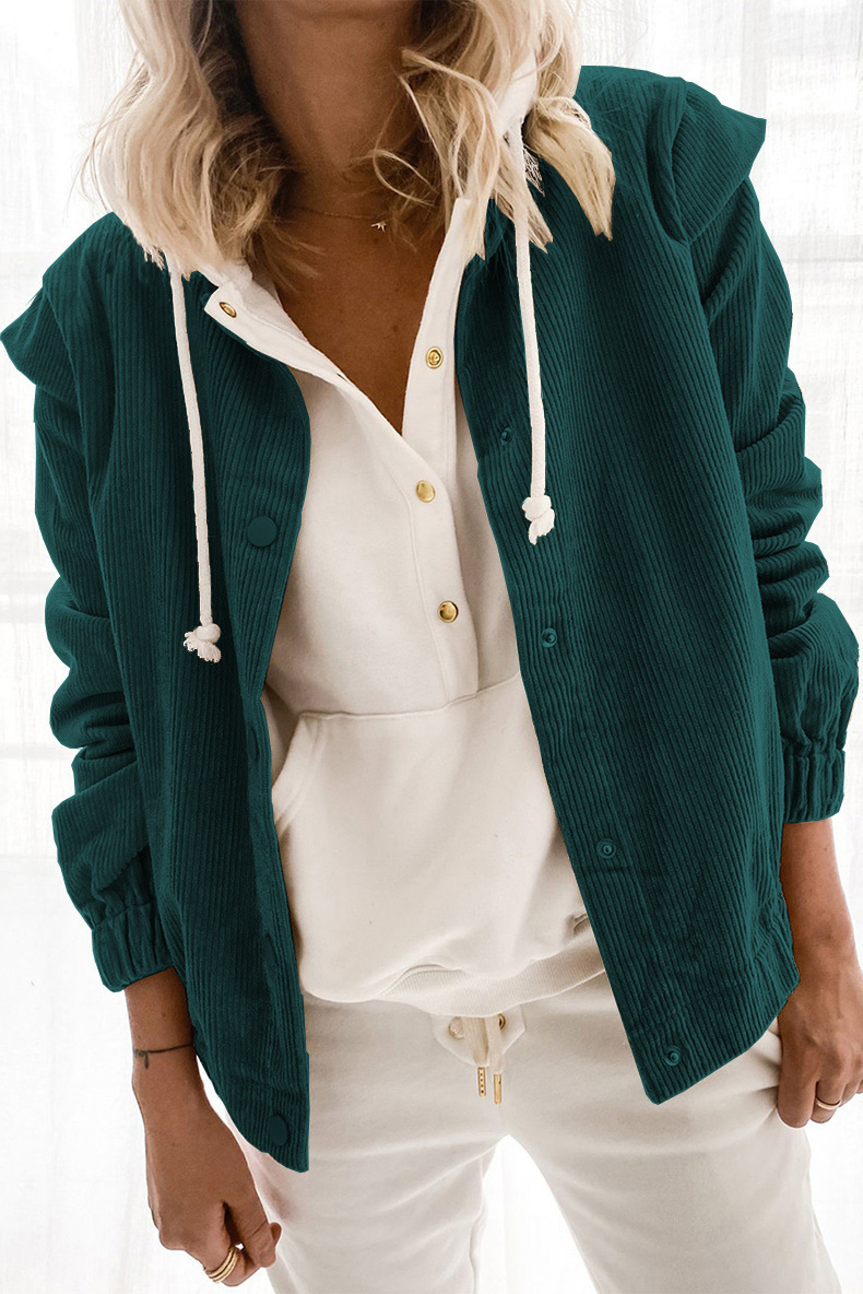 2021 Simple Solid Color Cardigan Casual Loose Long Sleeve Lapel Coat C03668