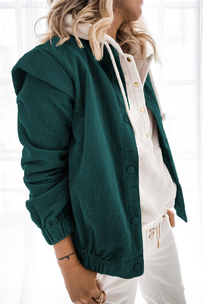 2021 Simple Solid Color Cardigan Casual Loose Long Sleeve Lapel Coat C03668