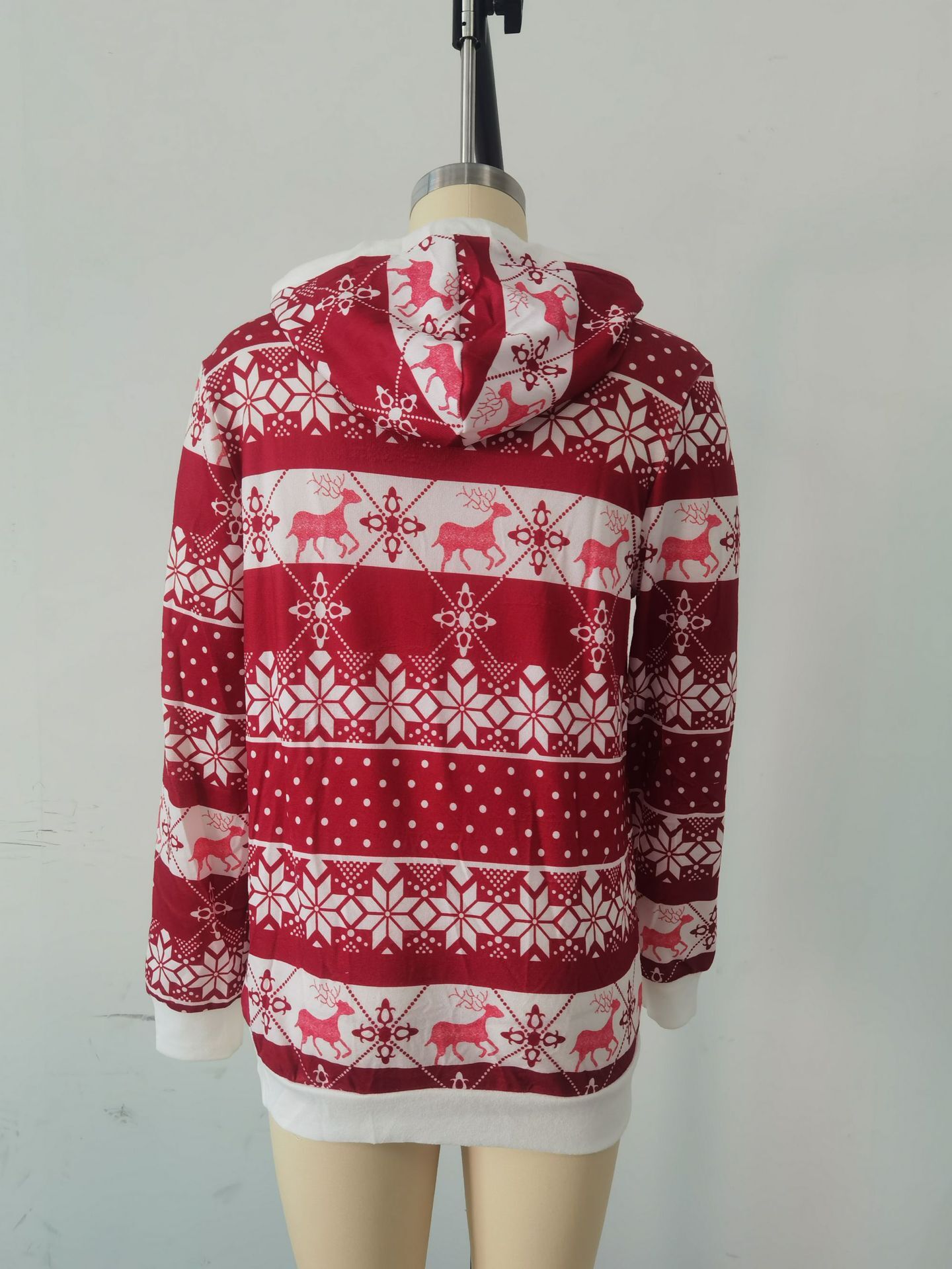 Autumn Winter Christmas Hooded Long Sleeved Sweater Women's Wear C03675