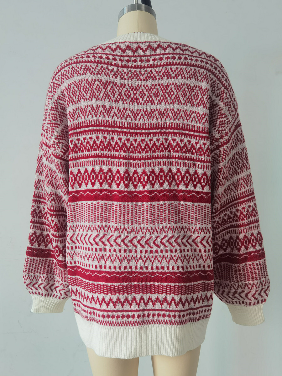 2021 Christmas Casual Loose Round Neck Wool Sweater Dress F01F592