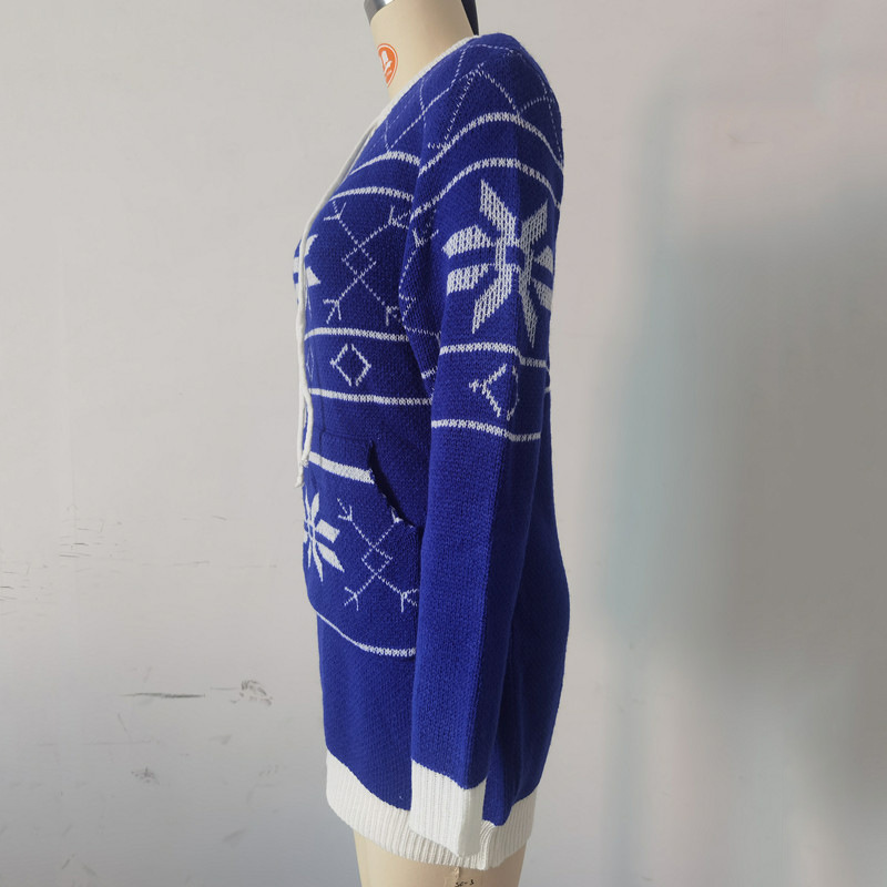 2021 Christmas Pocket Sweater Dress F01F594
