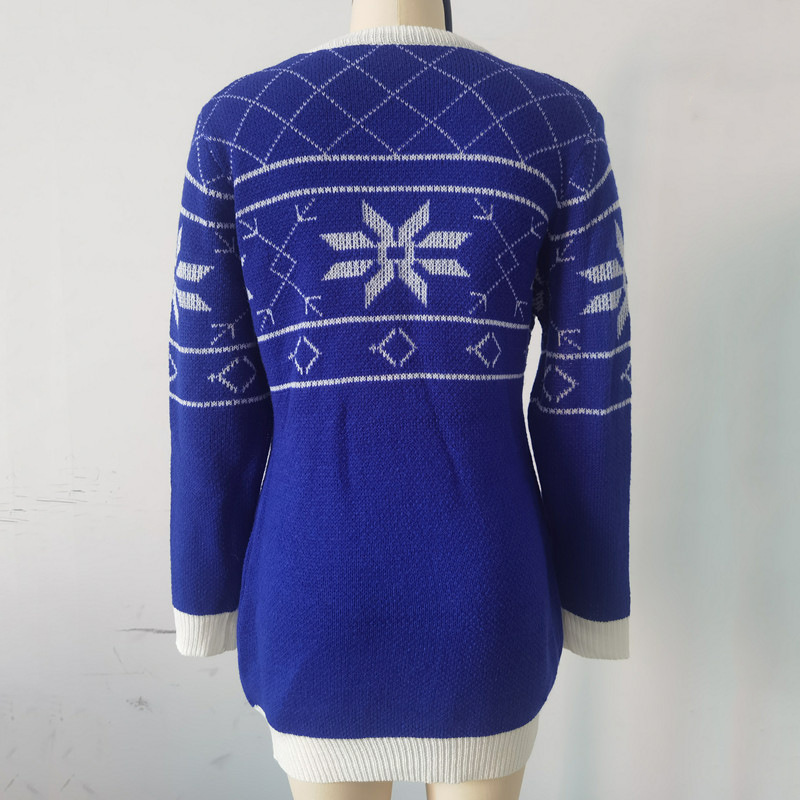 2021 Christmas Pocket Sweater Dress F01F594