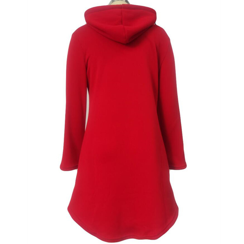 2021 Autumn Winter Christmas Printed Long Sleeve Women's Hooded Dress F01F595