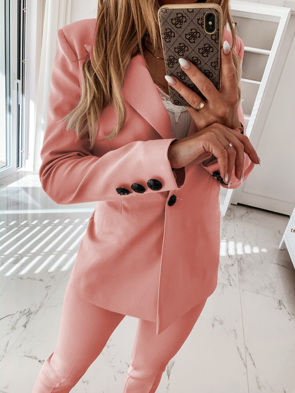 New Autumn and Winter Long Sleeve Solid Color Suit Collar Button Suit Small Coat Cardigan C03602