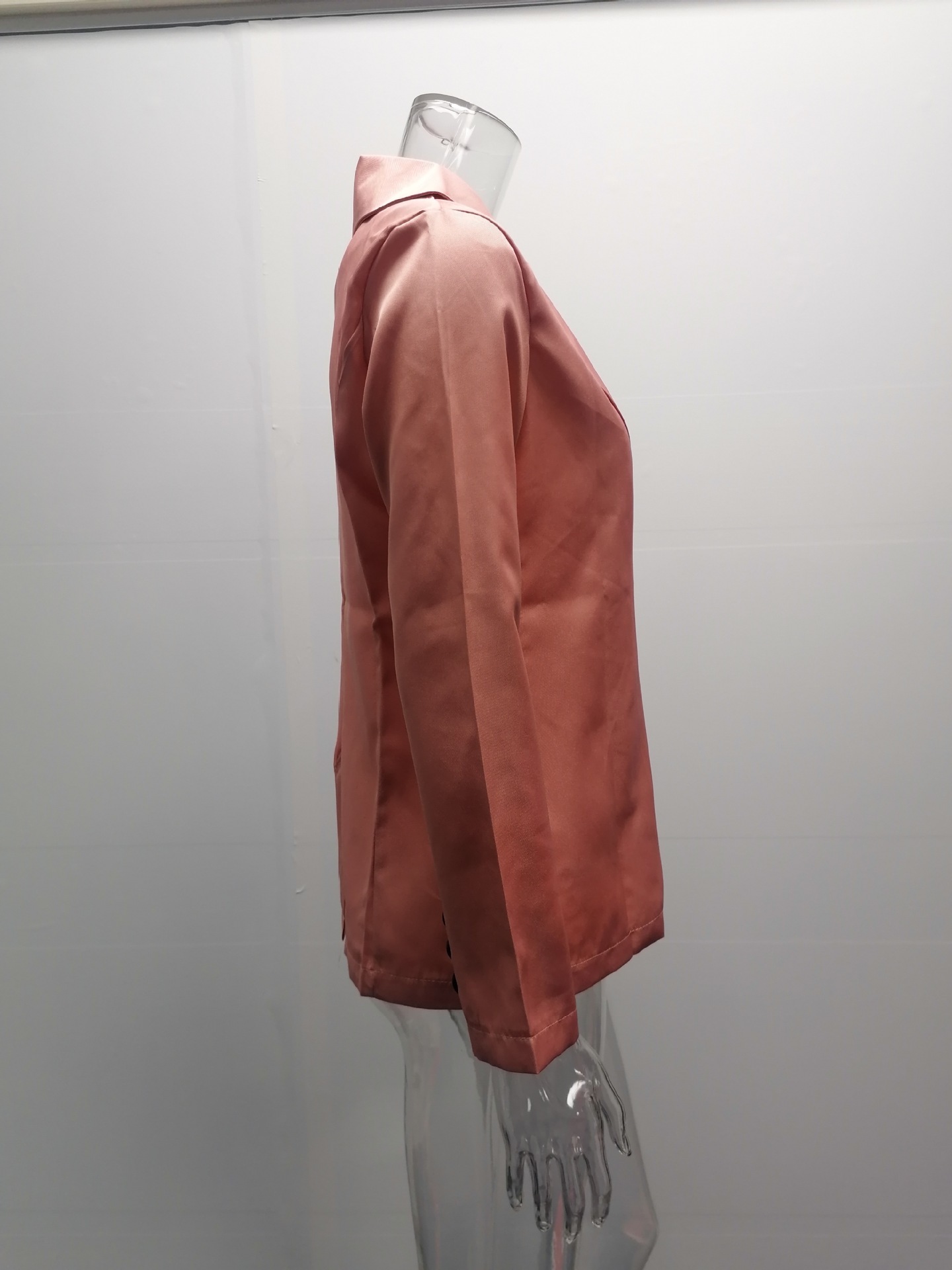 New Autumn and Winter Long Sleeve Solid Color Suit Collar Button Suit Small Coat Cardigan C03602