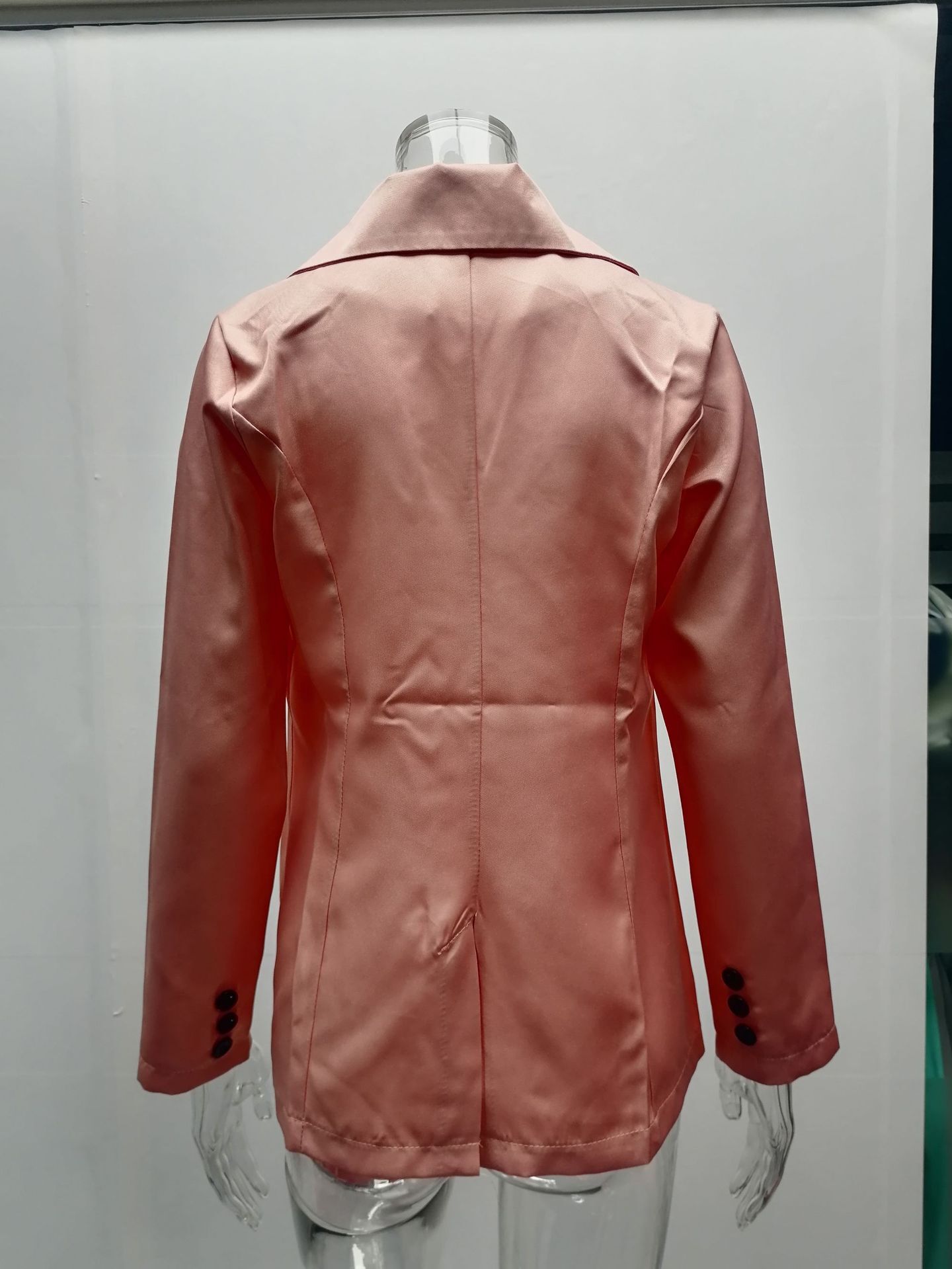 New Autumn and Winter Long Sleeve Solid Color Suit Collar Button Suit Small Coat Cardigan C03602