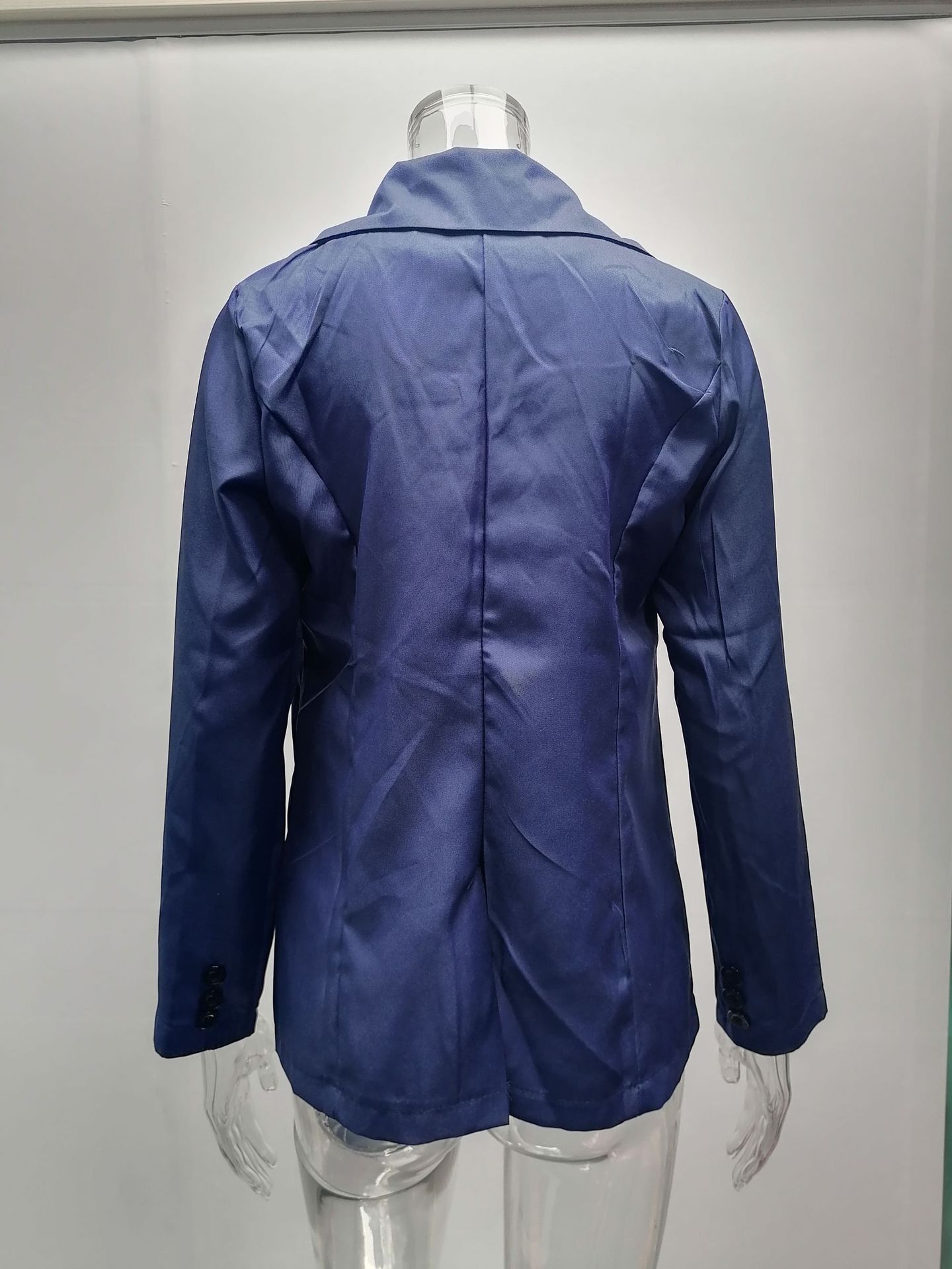New Autumn and Winter Long Sleeve Solid Color Suit Collar Button Suit Small Coat Cardigan C03602