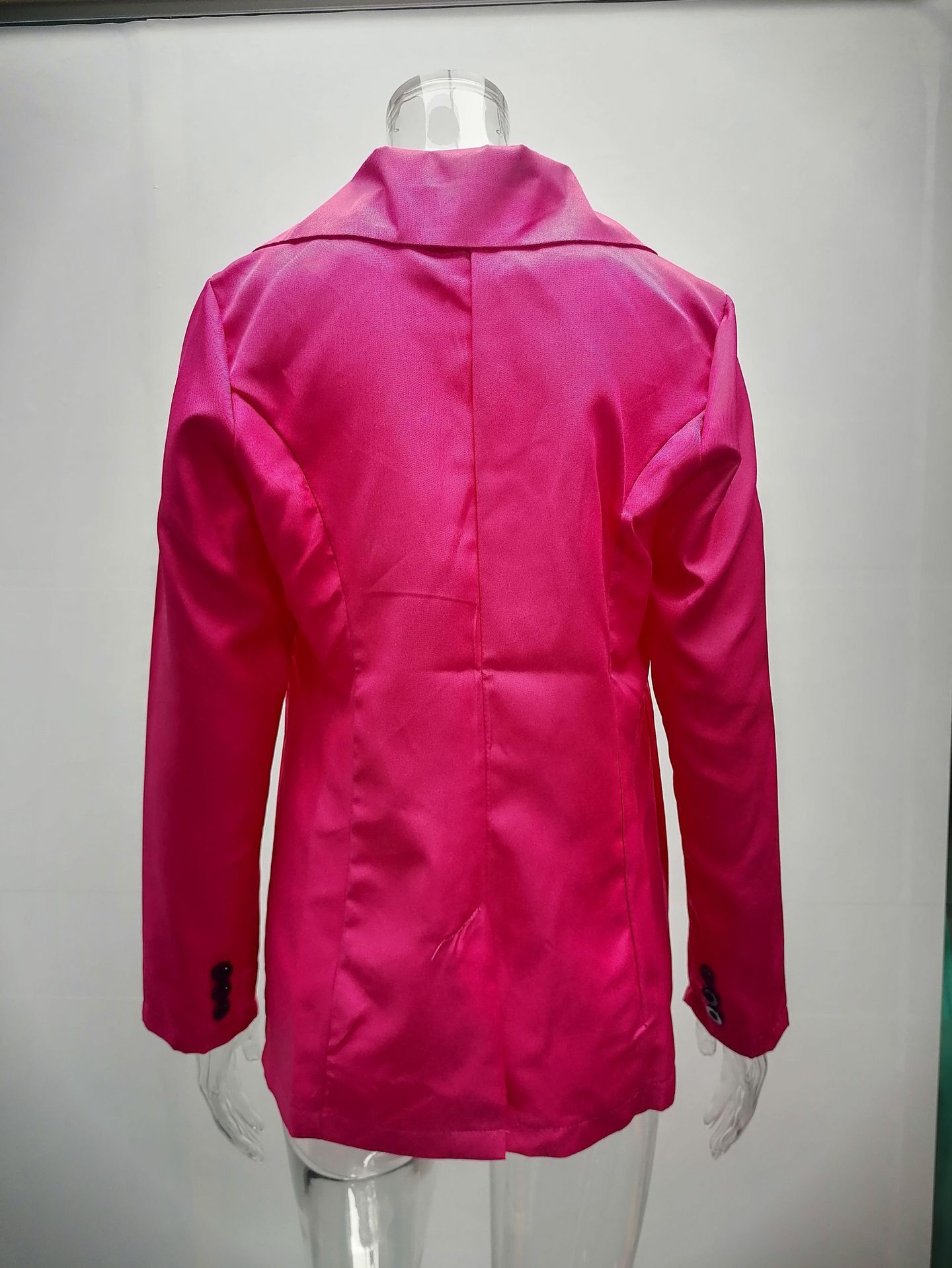 New Autumn and Winter Long Sleeve Solid Color Suit Collar Button Suit Small Coat Cardigan C03602