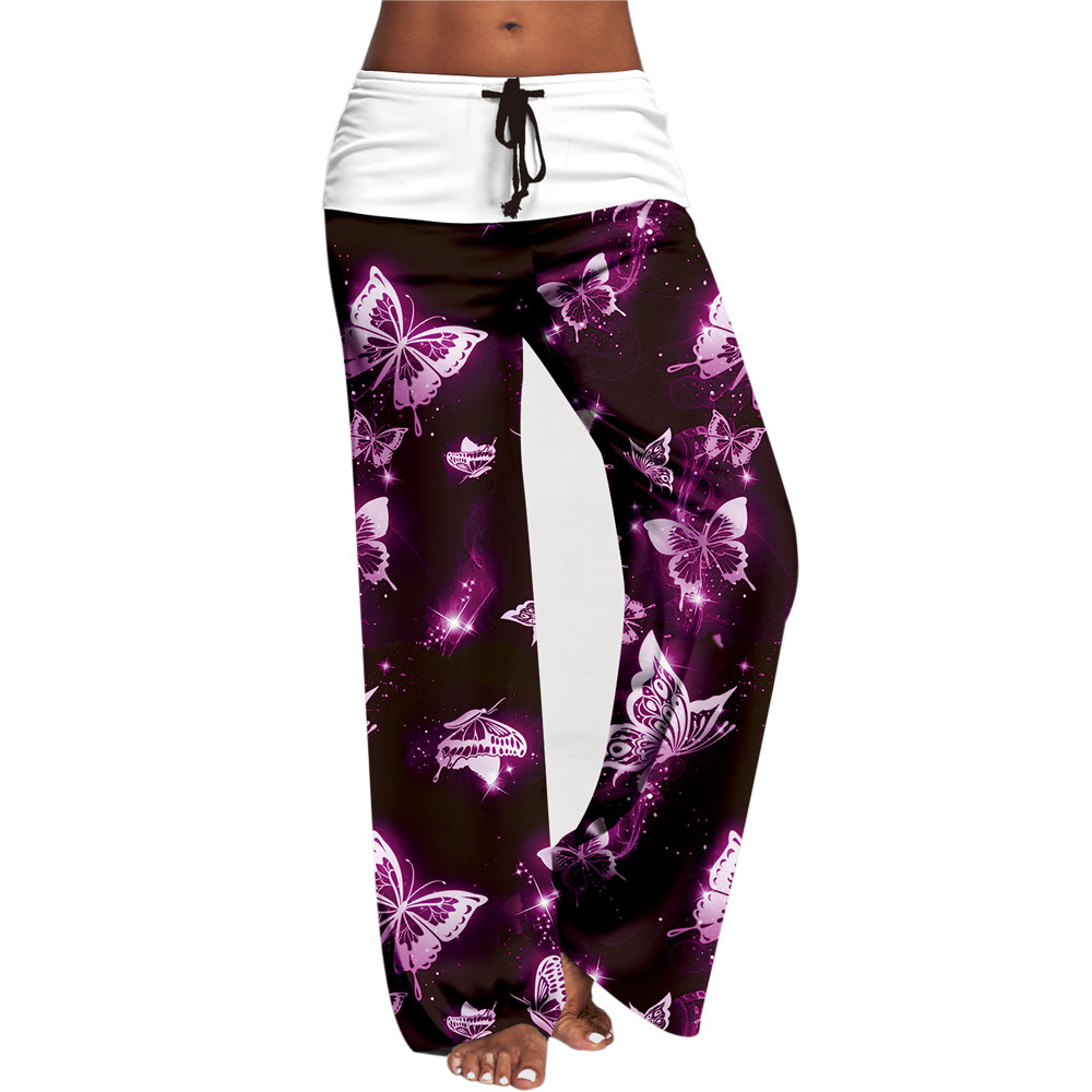 Unlimon 2021 New Milk Silk High Waist Fashion Printed Yoga Pants Women's Casual Pants D01518