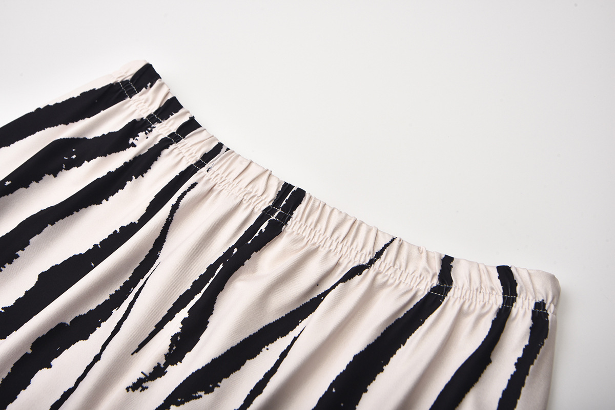 Unlimon 2021 Hot Selling Personalized Fashion Zebra Print High Waist Wide Leg Pants D01516