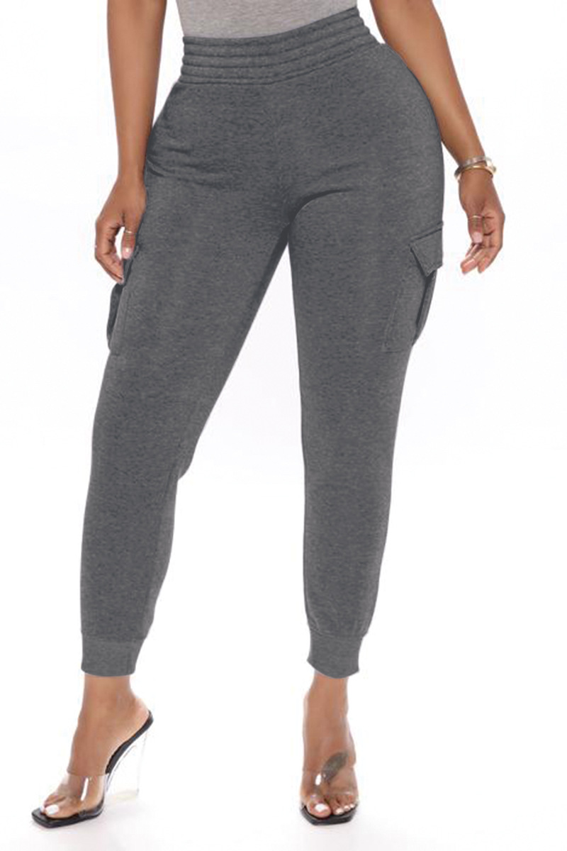 Unlimon 2021 New Hot Selling Solid Color Multi Bag Elastic Waist Pull Harlan Leggings Pants D01515