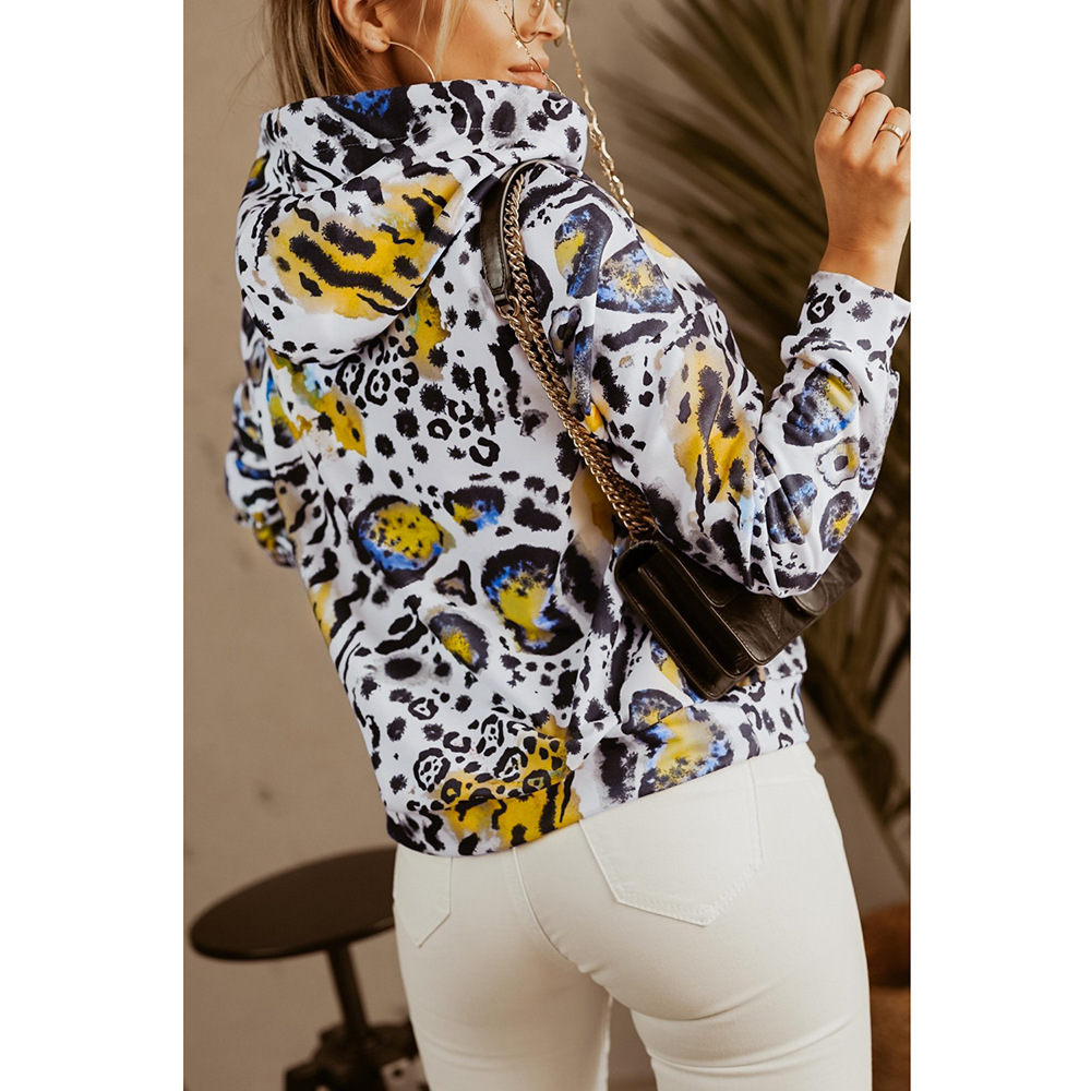 Unlimon Women's Hooded Long Sleeve Floral T-shirt Casual New Coat Top 2021 Autumn And Winter Hooded Pullover Sweater C03726