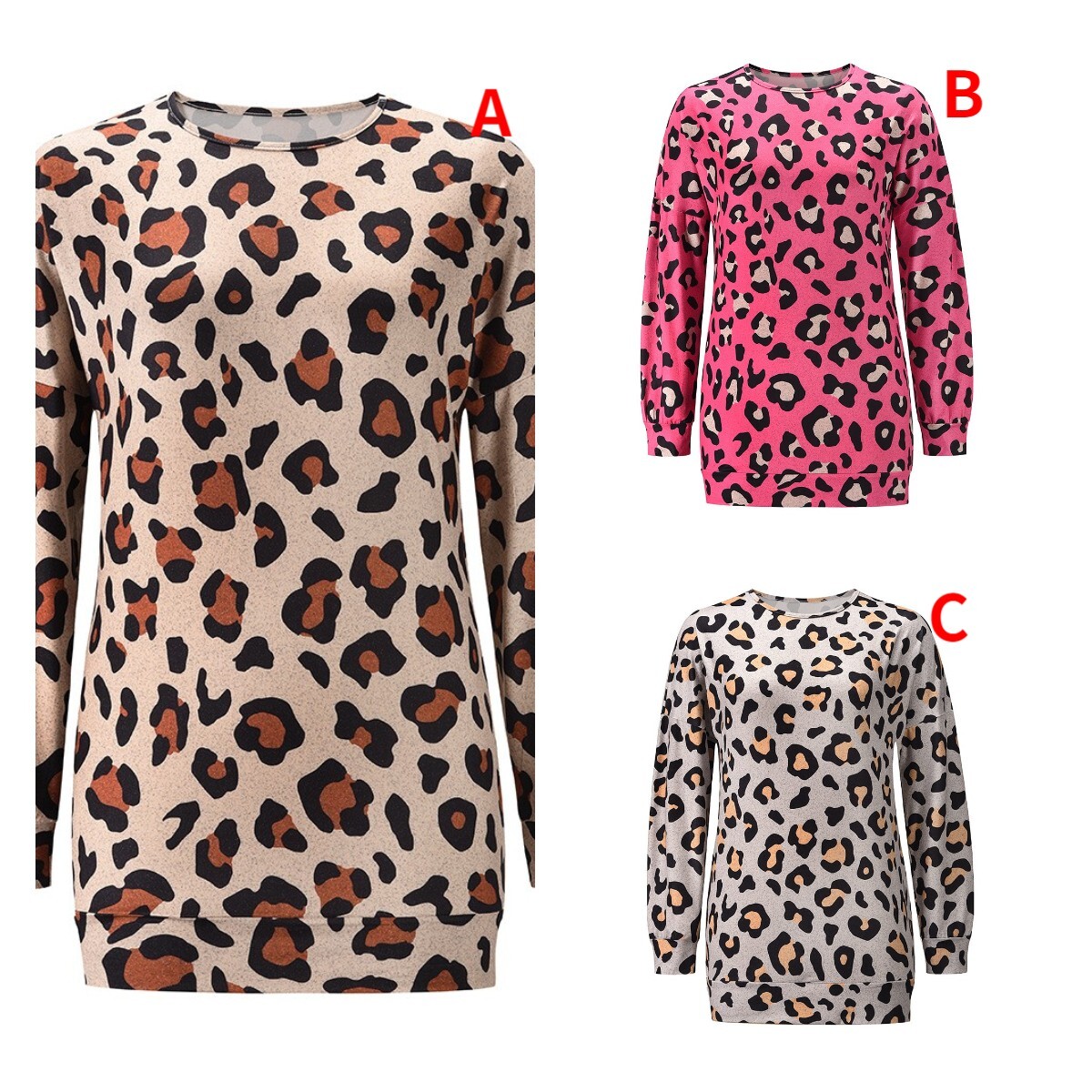 Unlimon Long Sleeve Top T-shirt Women's 2021 Autumn Winter New Casual Slim Long T-shirt Round Neck Leopard Print Bottoming Shirt C03725