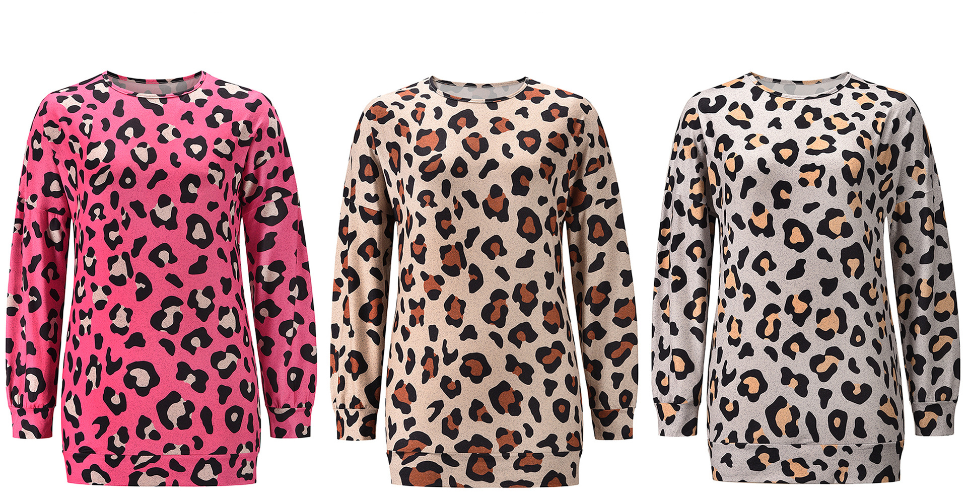 Unlimon Long Sleeve Top T-shirt Women's 2021 Autumn Winter New Casual Slim Long T-shirt Round Neck Leopard Print Bottoming Shirt C03725