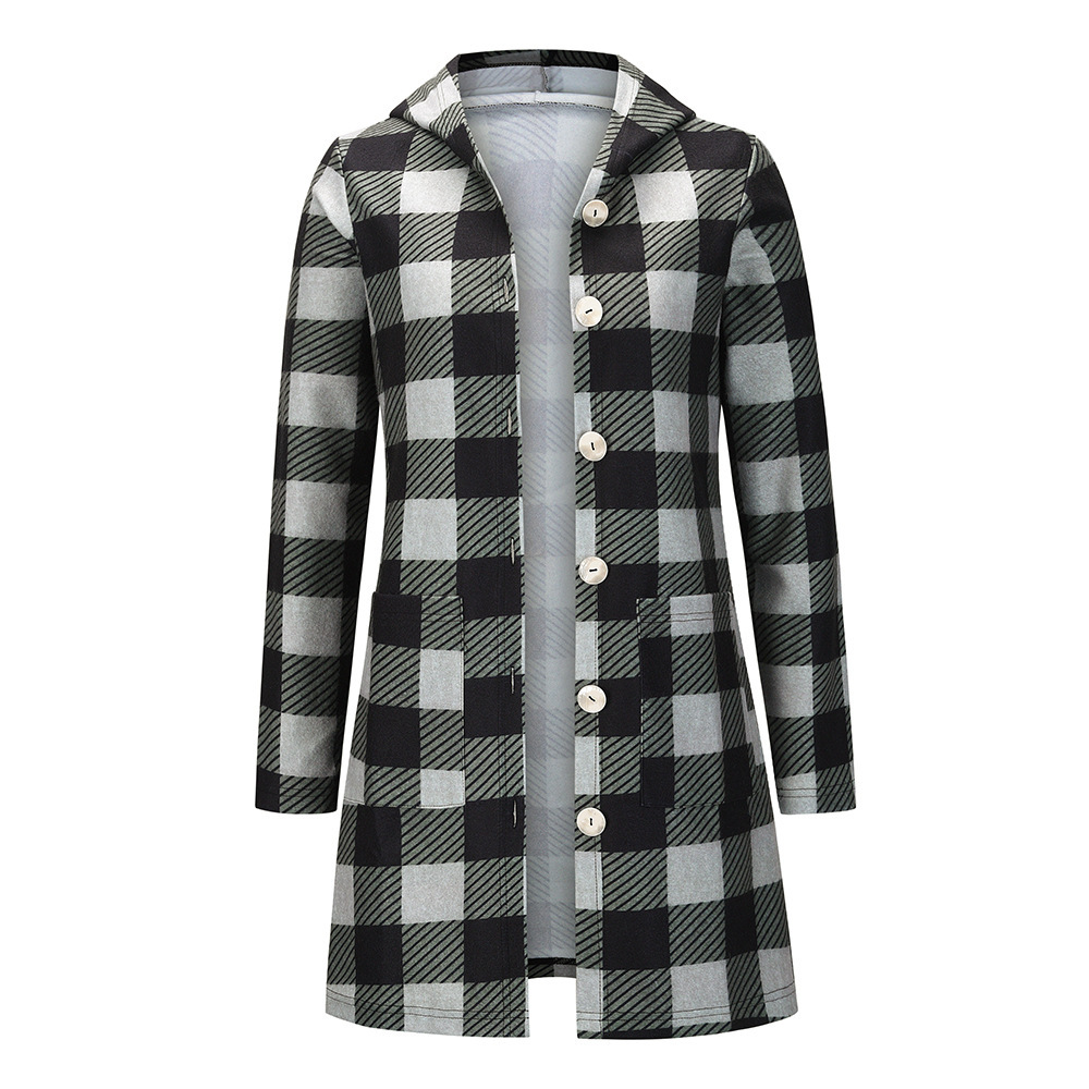Unlimon Fashion Casual Plaid Shirt Coat New Autumn And Winter 2021 Women's Long Sleeve Single Breasted Shirt C03723