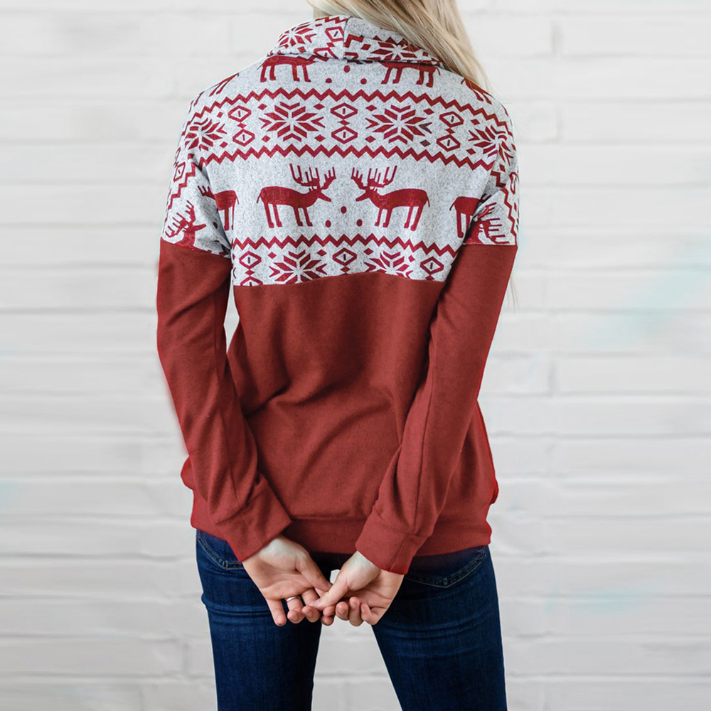 Unlimon Women's Winter Long Sleeve Pullover Sweater 2021 New Pullover Christmas Print Casual Plush Top C03719