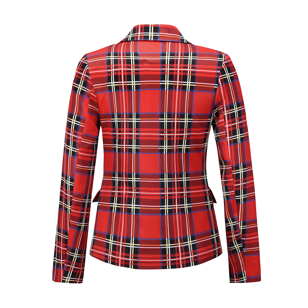 Unlimon Plaid Casual Small Suit Coat Manufacturer Autumn And Winter Temperament Slim Short Professional Women's Suit Large C05006