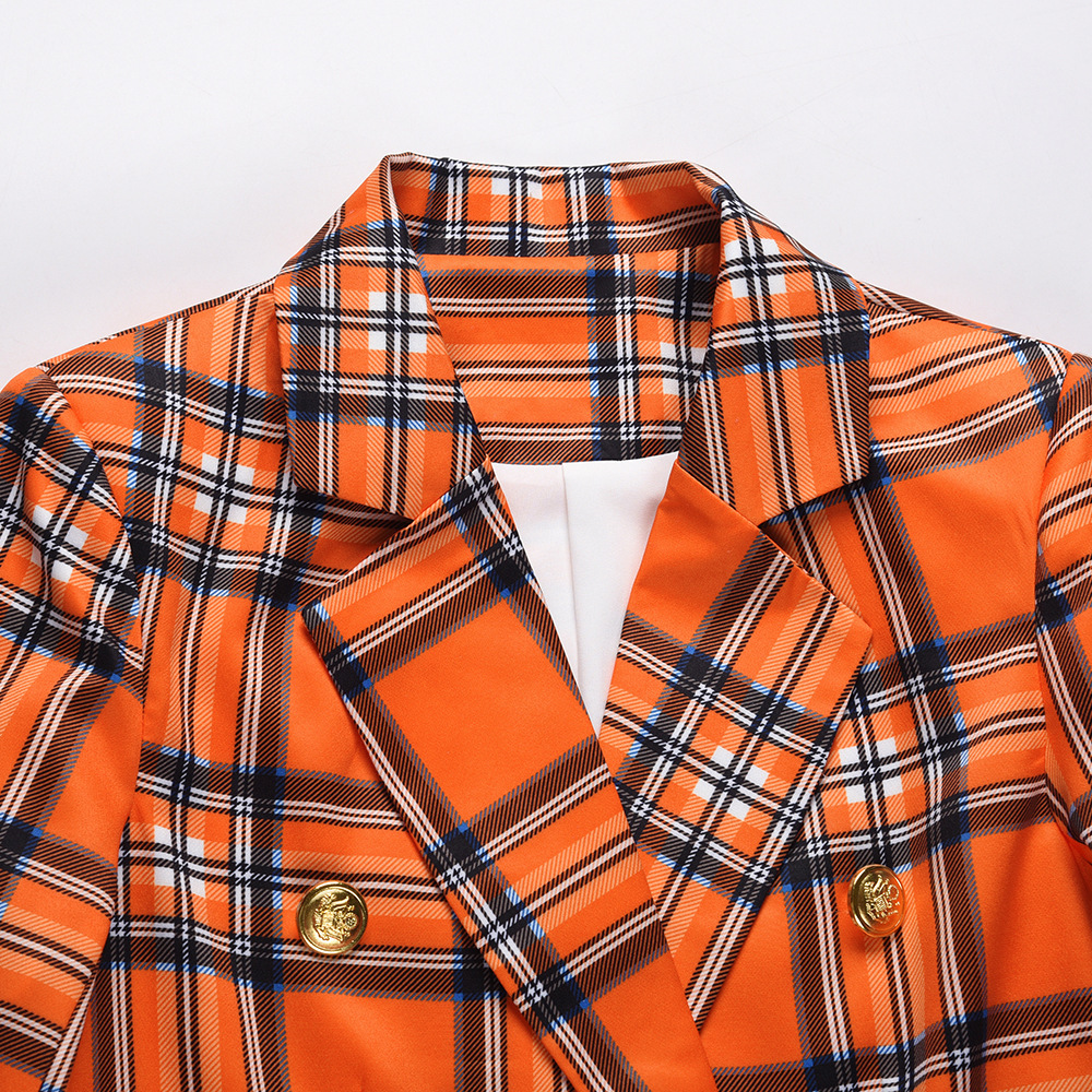 Unlimon Plaid Casual Small Suit Coat Manufacturer Autumn And Winter Temperament Slim Short Professional Women's Suit Large C05006
