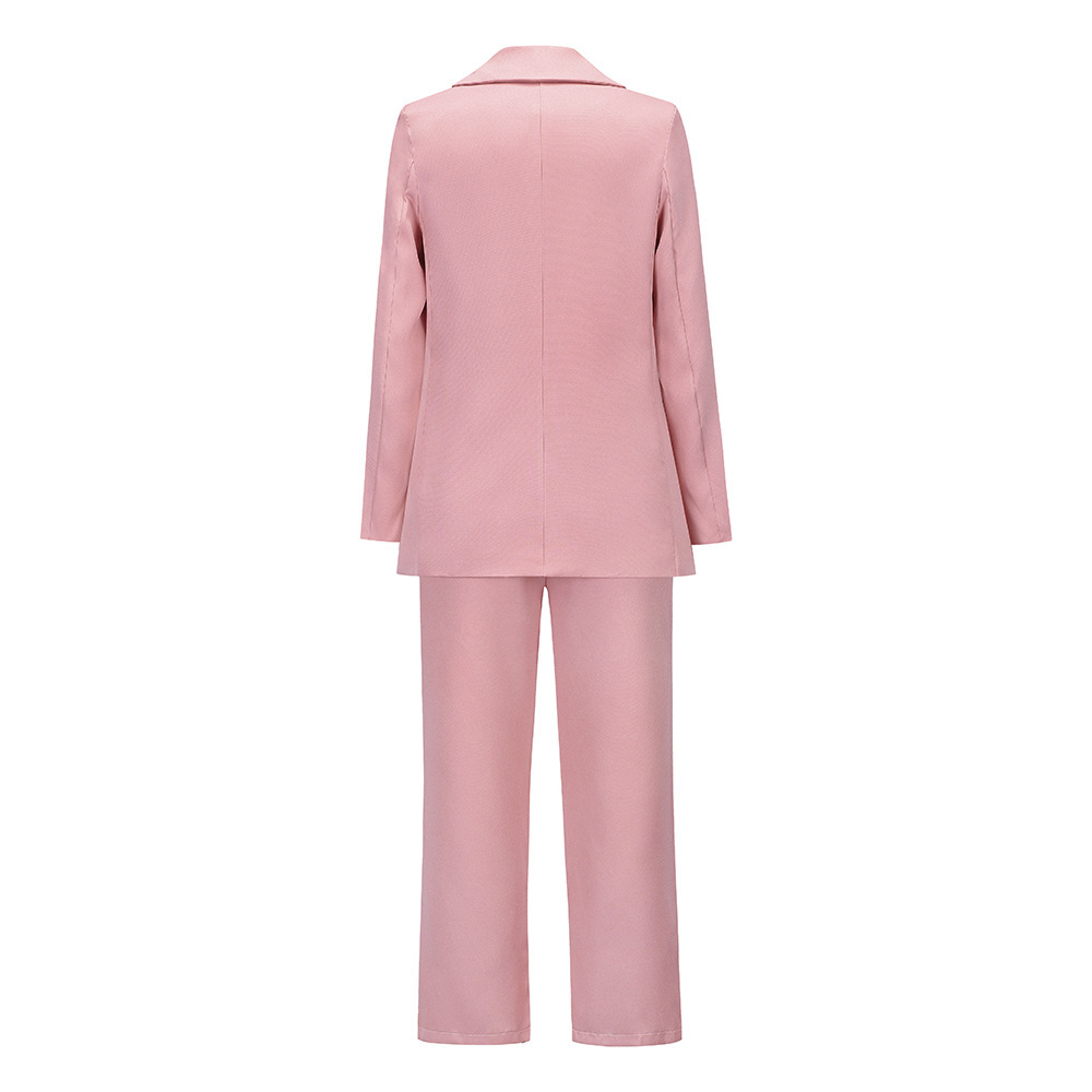 2021 New Large Lapel Double Row Button Suit Coat Leisure Straight Pants Suit E01F512