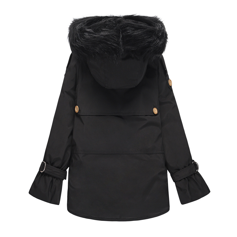 2021 Coat Fluffy Liner Cotton Coat Large Women's Coat C05003