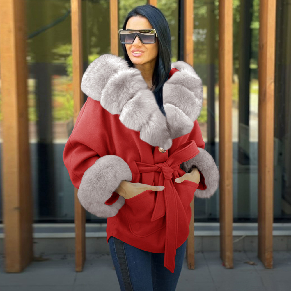 Short Wool Collar Cotton Wool Jacket 2021 Winter Thickened Warm Casual Loose Coat C05002