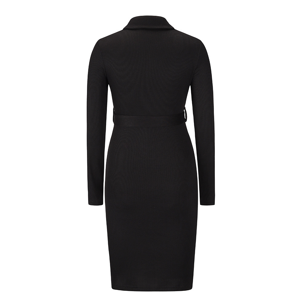 Medium And Long Pullover Knitted Dress Women's Dress Large Size Autumn And Winter New Long Sleeve Slim Dress F01F634