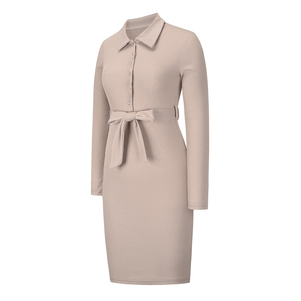 Medium And Long Pullover Knitted Dress Women's Dress Large Size Autumn And Winter New Long Sleeve Slim Dress F01F634
