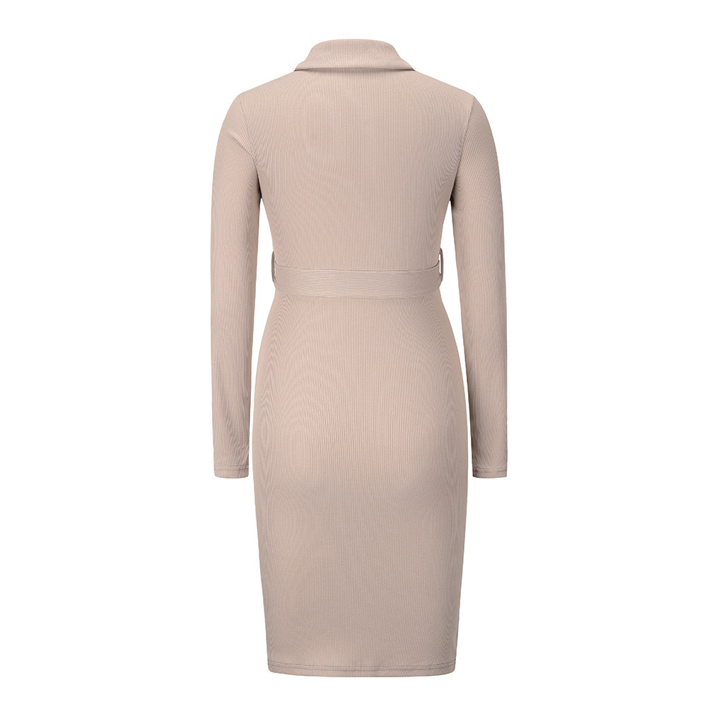 Medium And Long Pullover Knitted Dress Women's Dress Large Size Autumn And Winter New Long Sleeve Slim Dress F01F634