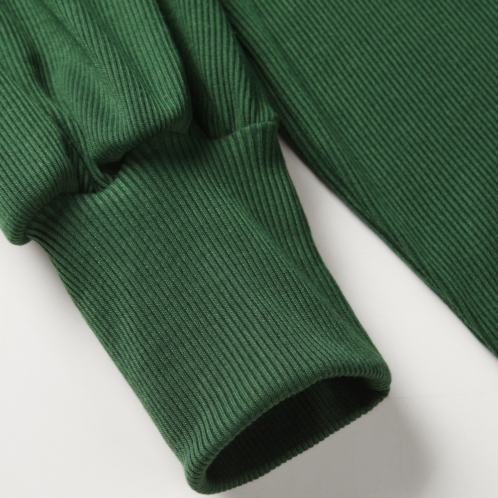 Sexy Hip Wrap Knit Skirt Off Shoulder Lantern Sleeve Dress New Rib Dress In Autumn And Winter F01F633