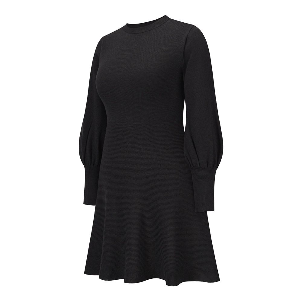 Knitted Dress Large Size Women's Dress Autumn And Winter New Skirt Slim And Thin Temperament Bottomed Wool Dress F01F632