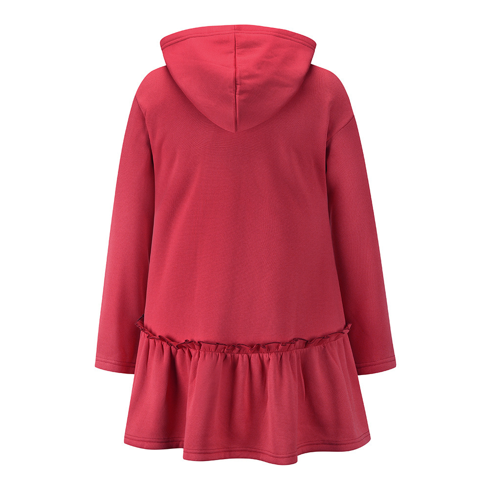 Fashion And Leisure Women's Long Sweater Coat Autumn And Winter New Hat Zipper Long Sleeve Loose Large Coat F01F628