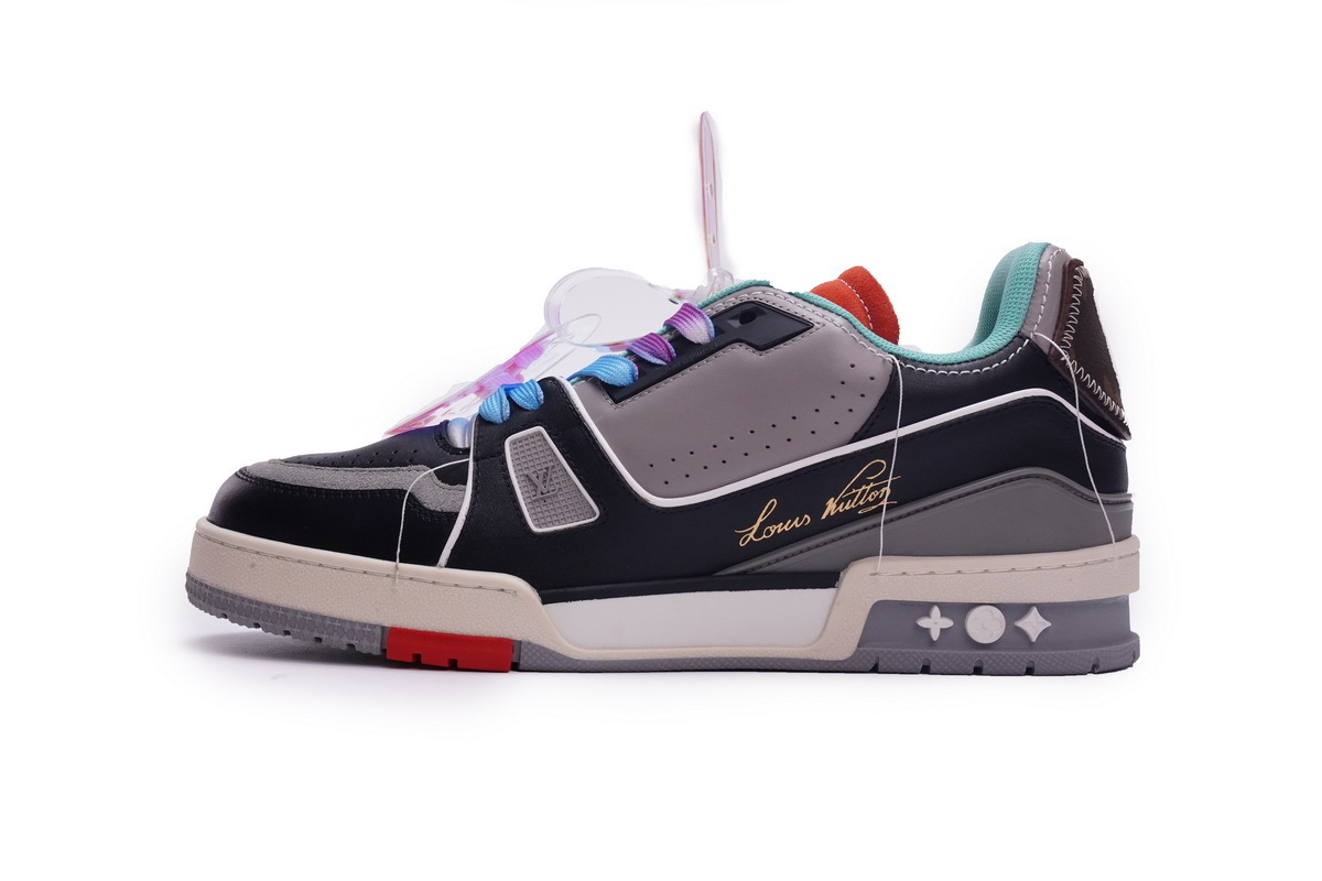 MS0211 Louis Vuitton Trainer Black Green Orange