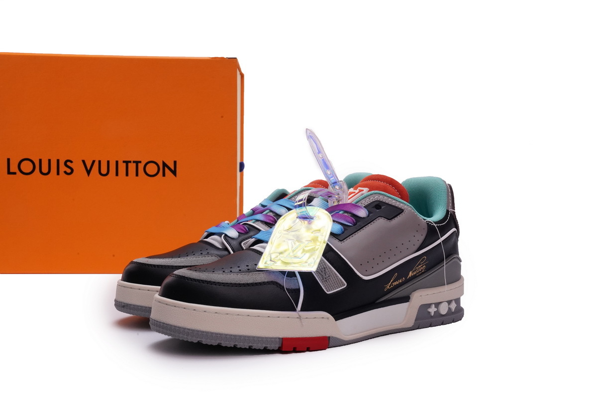 MS0211 Louis Vuitton Trainer Black Green Orange